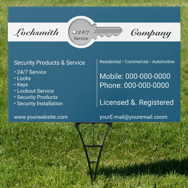 Locksmith Yard Sign (Insitu)