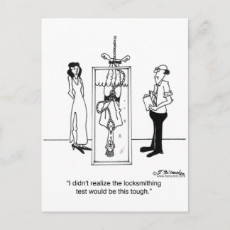 Locksmithing Test Is Tough Postcard