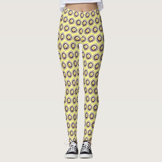 Loco Moco Hawaiian Cuisine Food Rice Hamburger Egg Leggings (Front)
