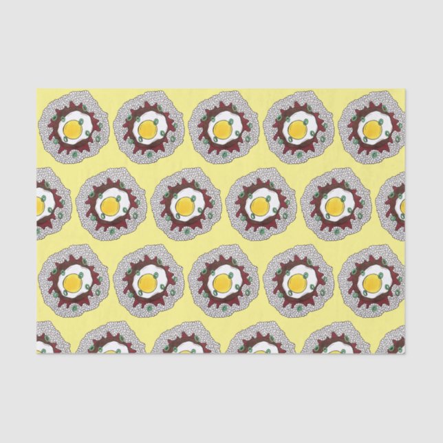 Loco Moco Hawaiian Cuisine Food Rice Hamburger Egg Tissue Paper (Front)