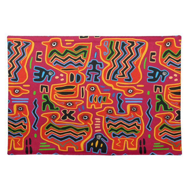 Loco Pajaros con Dos Cabezas Cloth Placemat (Front)