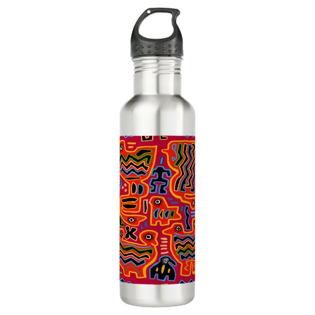 Loco Pajaros con Dos Cabezas Stainless Steel Water Bottle (Front)