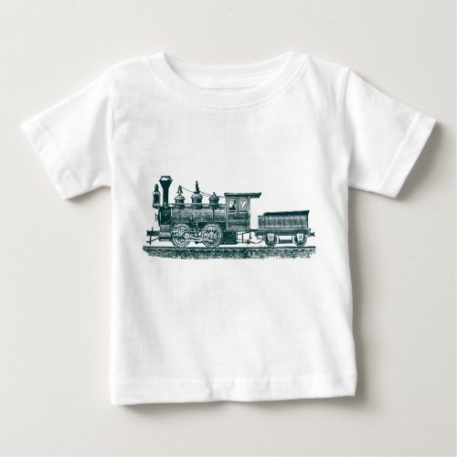 Locomotive 02 _ Dark Green Baby T_Shirt