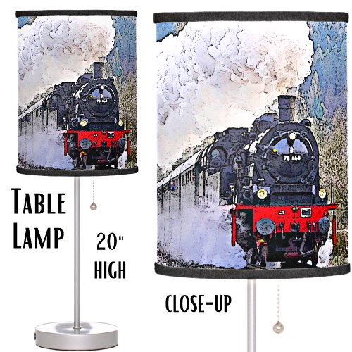 Locomotive 2 Steam in the Snow Lamp Shade