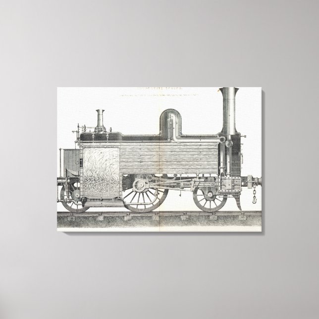 Locomotive Engine, engraved by J.W. Lowry Canvas Print (Front)