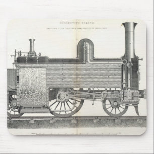 Locomotive Engine, engraved by J.W. Lowry Mouse Pad