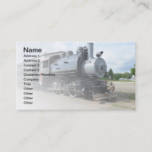 locomotive for a vintage steam train business card