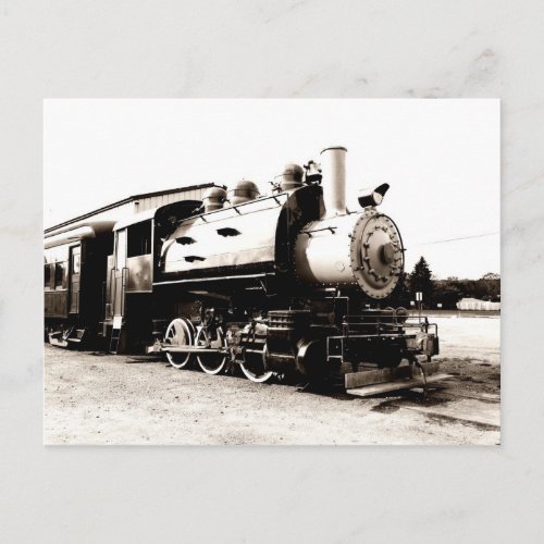 locomotive for a vintage steam train postcard