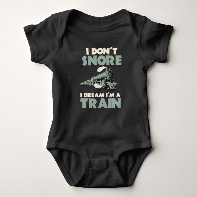 Locomotive Model Train Conductor Railway Railroad Baby Bodysuit (Front)