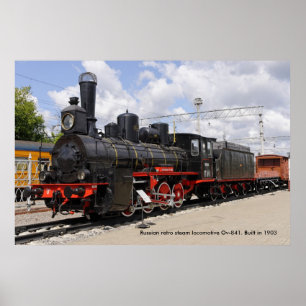 Locomotive, Russian retro steam locomotive Ov-8... Poster