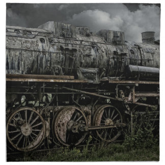 locomotive steam engine train rail railway cloth napkin