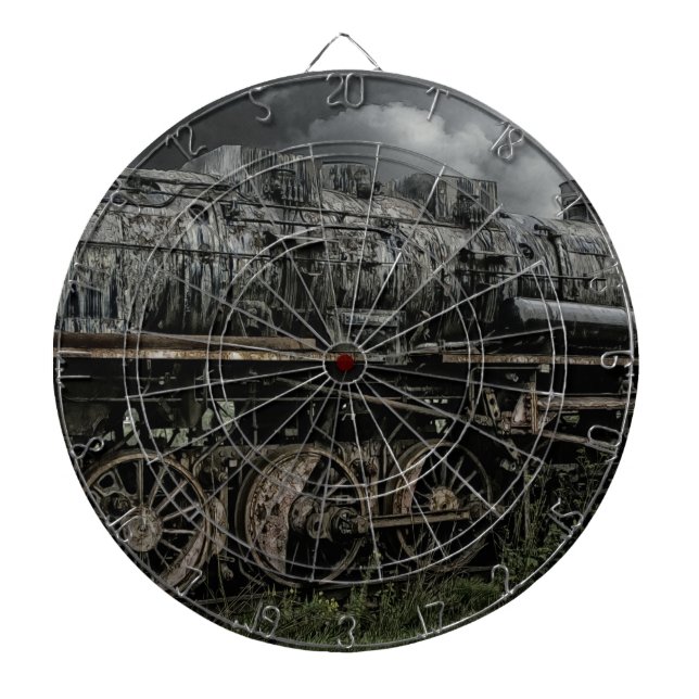 locomotive steam engine train rail railway dartboard (Front)