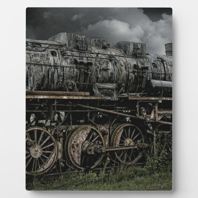 locomotive steam engine train rail railway plaque (Front)