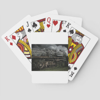 locomotive steam engine train rail railway poker cards
