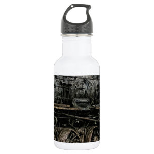 locomotive steam engine train rail railway water bottle