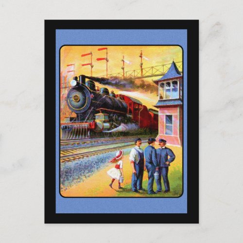 Locomotive Steam Train Postcard