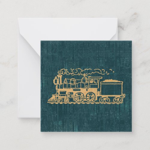 Locomotive Train Antique Vintage Art Retro Style Note Card