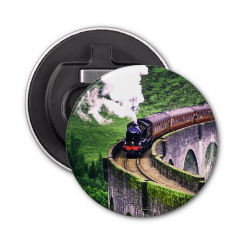 Locomotive Train on Bridge Bottle Opener