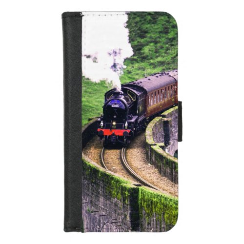 Locomotive Train on Bridge iPhone 87 Wallet Case