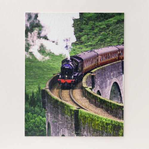 Locomotive Train on Bridge Jigsaw Puzzle