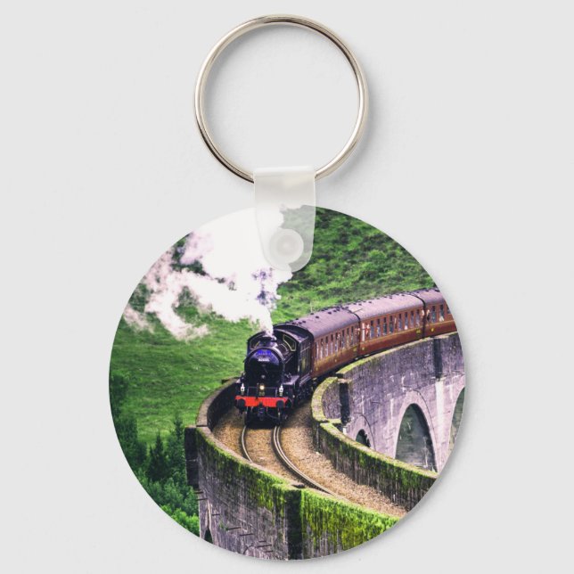 Locomotive Train on Bridge Keychain (Front)