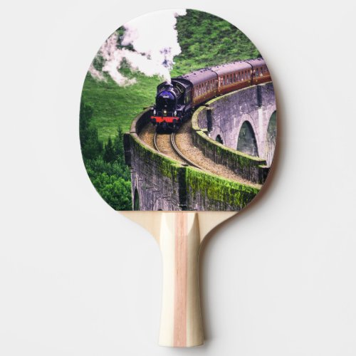 Locomotive Train on Bridge Ping Pong Paddle