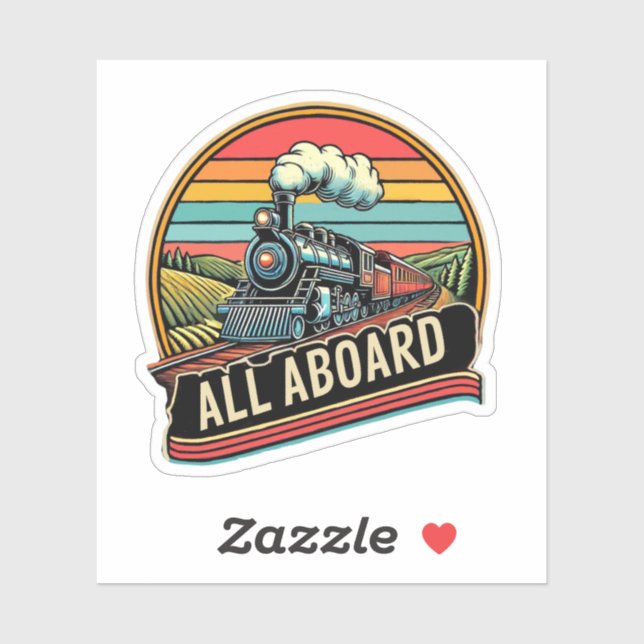 Locomotive Train Steam Engine Sticker (Sheet)