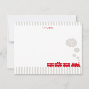 Locomotive Train Thank You Note Card Stationery