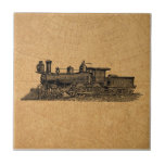 Locomotive Train Vintage Steam Engine &amp; Map Style Ceramic Tile at Zazzle