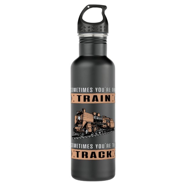 Locomotive Trains Train Driver Railroad Funny Gift Stainless Steel Water Bottle (Front)