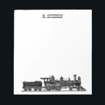 Locomotive with Coal Car Personalised Notepad<br><div class="desc">Locomotive steam train and coal car on train track. Personalize with your name or message</div>