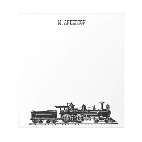 Locomotive with Coal Car Personalised Notepad