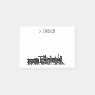Locomotive with Coal Car Personalised Post-it Notes