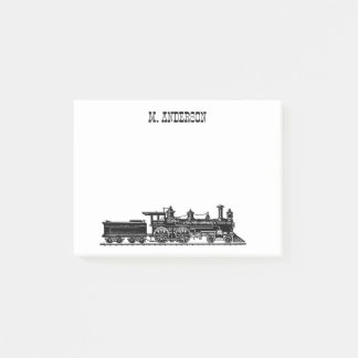 Locomotive with Coal Car Personalised Post-it Notes