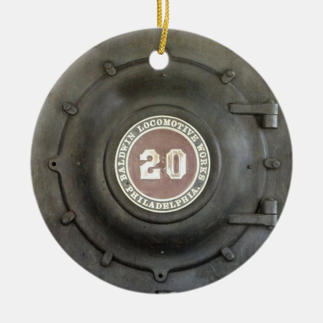 Locomotive Works Railroad Ceramic Ornament (Front)