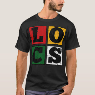 Locs Block Dreadlocks Afrocentric Colors T-Shirt