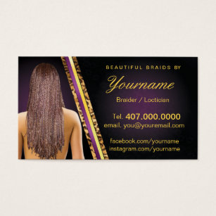 Hair Braiding Business Cards Templates Zazzle Loctician Hair Braider Salon Braids Business Card