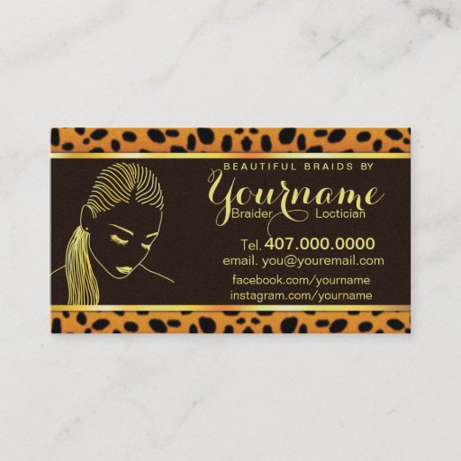 Customizable Loctician Hair Braider Salon Business Card Business Card Template