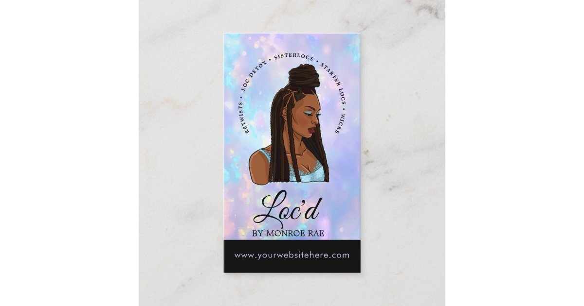 Loctician/Loc Stylist Beauty & Hair Salon Opal Bus Business Card Zazzle