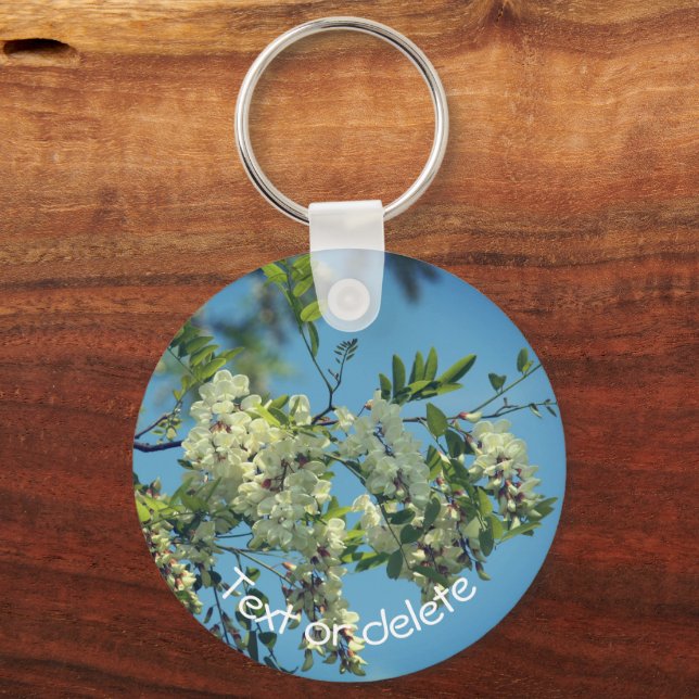 Locust Blossoms Flower Personalized Keychain (Front)