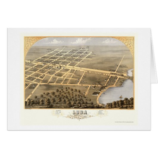 Loda, IL Panoramic Map - 1869 Cards (Front Horizontal)