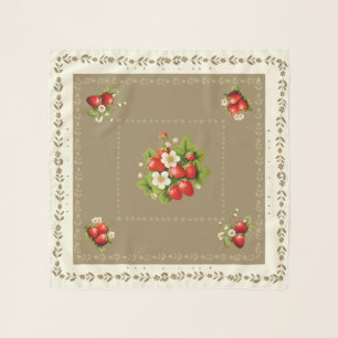 Loden Floral Strawberry Edelweiss Chiffon Scarf 3