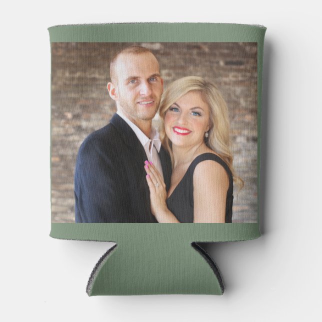 Loden Frost Personalized 2 Photo Double Sided Can Cooler (Front)