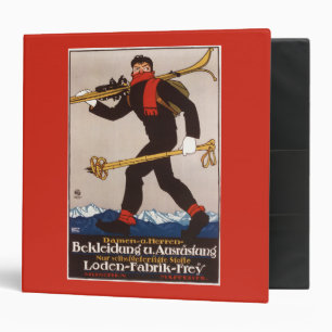 Loden Ski Clothes Skiing Advertisement Poster 3 Ring Binder