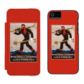 Loden Ski Clothes Skiing Advertisement Poster Wallet Case For iPhone SE/5/5s