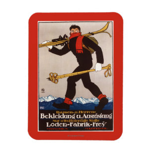Loden Ski Clothes Skiing Advertisement Poster Magnet