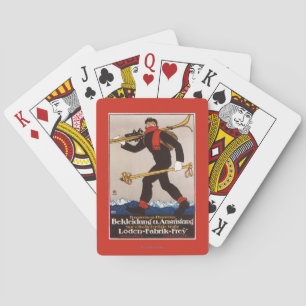 Loden Ski Clothes Skiing Advertisement Poster Poker Cards