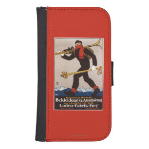 Loden Ski Clothes Skiing Advertisement Poster Samsung S4 Wallet Case