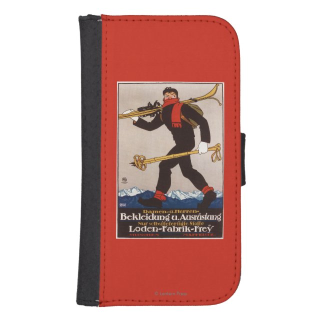 Loden Ski Clothes Skiing Advertisement Poster Samsung Galaxy Wallet Case (Front)