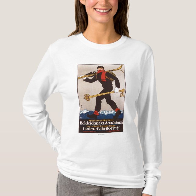 Loden Ski Clothes Skiing Advertisement Poster T-Shirt (Front)